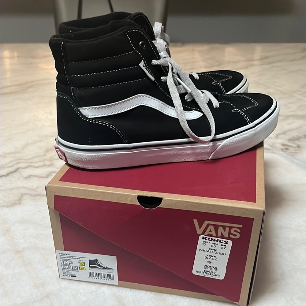 Vans Classic Black and White High-Tops, filmore